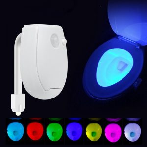 Motion-Sensor Toilet Night Light – USB Rechargeable, 8 Colors