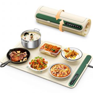 foldable electric food warming mat with dishes
