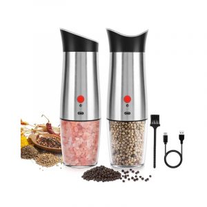 USB Electric Salt & Pepper Grinder Set – Gravity Sensor, USB Rechargeable