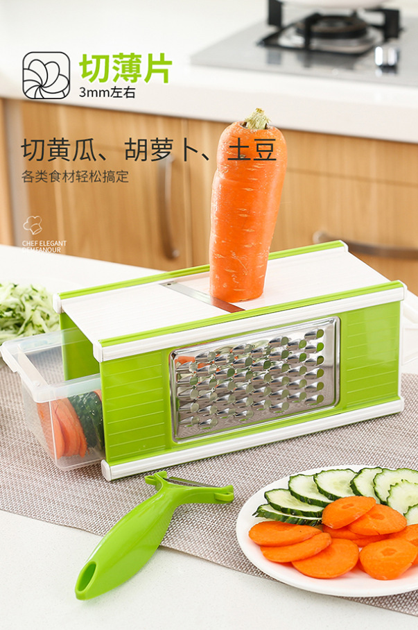 5-in-1 vegetable chopper with blade attachments