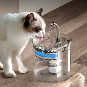 smart pet water fountain with flowing water